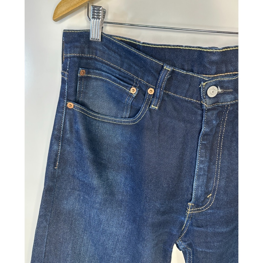 Levi's 512 Slim Taper Fit Jeans Dark Wash Blue Denim Men's Size 34 x 34 5 Pocket - Picture 12 of 16